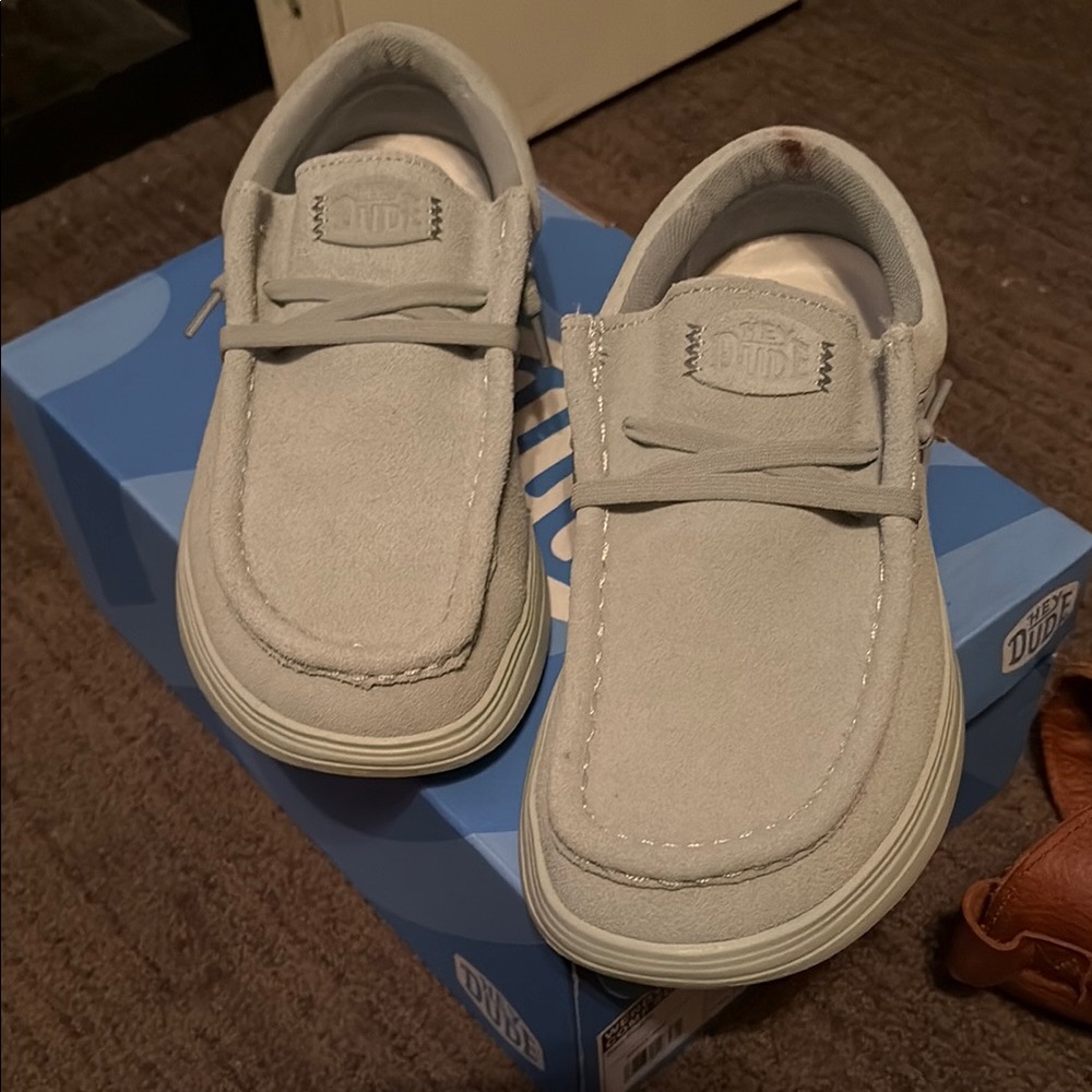 Hey Dude Gray Moccasin Shoes Slip-On Casual